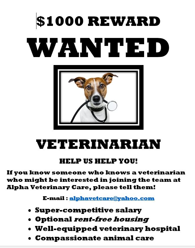 Wanted vet poster